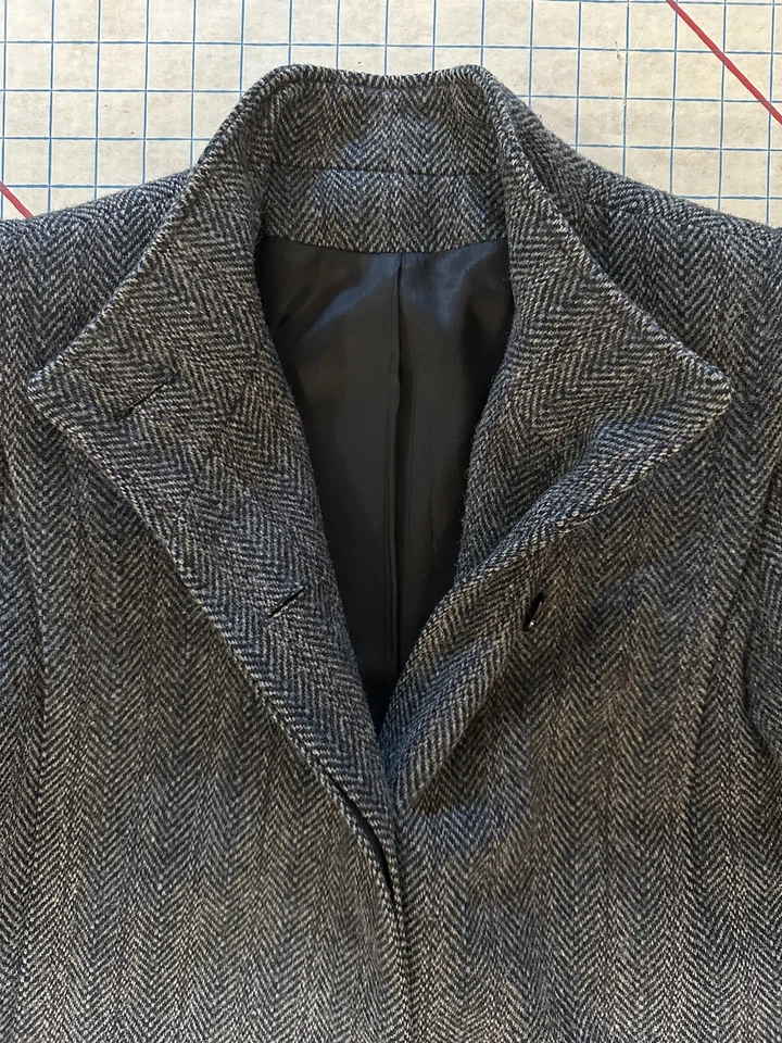 Abrigo de tweed espiga vintage forrado botones ocultos púrpura hecho en EE. UU. Foto 1 de 4