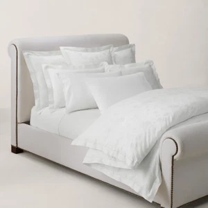 Ralph Lauren Organic Cotton Bethany Jacquard Full/Queen Duvet Cover $500 White - Picture 1 of 12