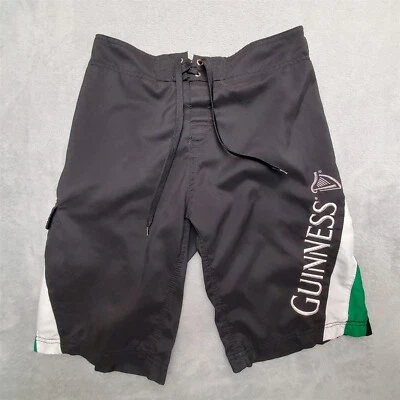Pantalones Cortos Guinness Hombres Pequeños Negro Verde Malla Forrada Bañador Traje 100% Poliéster Foto 1 de 4