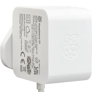 Raspberry Pi Pi 5 27W USB-C Power Supply Unit White UK SC1149 - Picture 1 of 4