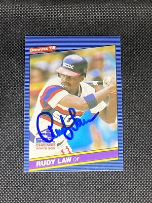 Rudy Law Chicago White Sox 1986 Donruss Signed Auto Card #632 ~ COA - Image 1 of 3