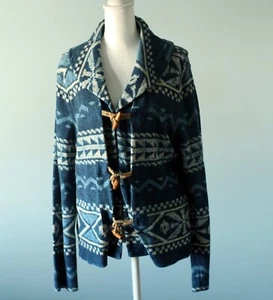 Lauren Ralph Lauren Toggle Button Cardigan Pullover Gr. Large Aztec Southwest - Bild 1 von 24