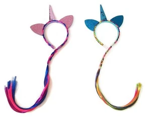 Unicorn Horn Headband Adult and Girls Unicorn Headband with Hair and Ears - - Picture 1 of 6