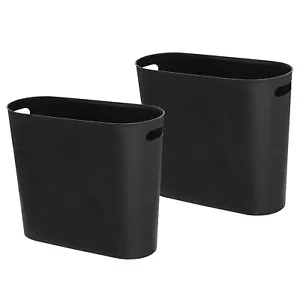 Small Trash Can Plastic Bathroom Wastebasket 3.2 Gallon Slim Garbage Container B - Picture 1 of 7