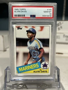 1985 Topps Alvin Davis RC Card #145 PSA 10 GEM MR. MARINER! - Bild 1 von 2