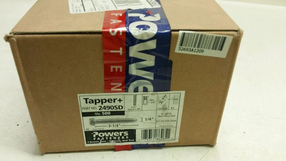 POWERS FIXERS TAPPER+ TAPCON ÂNCORA DE CONCRETO 2-1/4 X1/4 HEX - Imagem 1 de 1