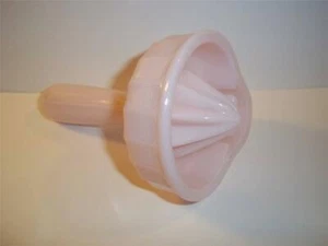 Mosser Glass PINK OPAQUE HAND-HELD RETRO Lemon Lime JUICER REAMER Made In USA! - Picture 1 of 5