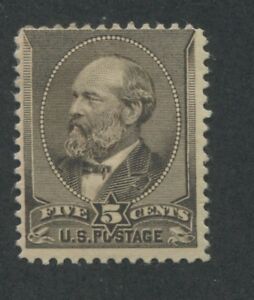 1882 US Stamp #205 5c Mint Hinged Average Original Gum Catalogue Value $240