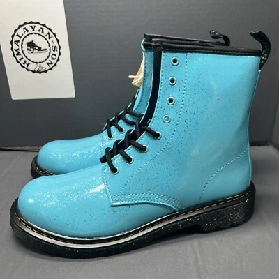Botas de Combate Dr. Martens Turquesa Brillo 1460 Y Cuero Con Cordones Mujer Talla 7 NUEVAS Foto 1 de 4