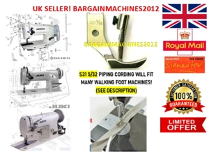 S31 5/32 PIPING CORDING WALKING FOOT JUKI,SEIKO INDUSTRIAL SEWING MACHINE PART - Picture 1 of 11