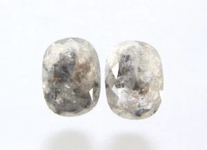 PAR DE DIAMANTES DE CORTE ROSA DE 1,23 QUILATES DE FORMA OVALADA NATURAL N DE PIMIENTA - Imagen 1 de 4