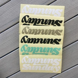 SUNDAY BMX CLASSY LOGO DOWNTUBE BICYCLE STICKER GOLD MINT BLACK WHITE DECALS - Picture 1 of 10