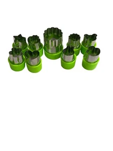 9 Pcs Vegetable Fruit Cutter Shapes Set Mini Cookie Stainless Steel Slicer Mold - Picture 1 of 14