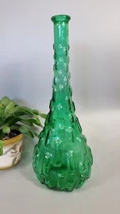 Botella Genie Vintage Italiana Empoli Alta Vidrio Verde Sin Tapón Altura 38 cm - Imagen 1 de 8
