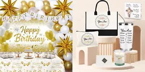 White and Gold Birthday Party Decorations, Christian Gifts for Women - Picture 1 of 9