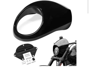 Amazicha Black Headlight Fairing Mask Fork Cowl Headlamp Visor Bracket - Foto 1 di 4