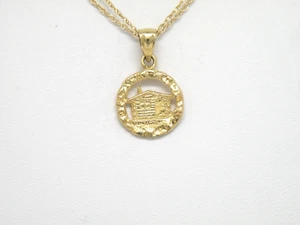 Dije de viaje en cabina de Alaska de oro amarillo genuino de 14 K - colgante - Imagen 1 de 6