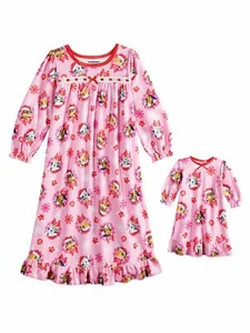 Toddler Girls Pink Christmas Paw Patrol Nightgown & Matching Doll Gown Set 2T - Picture 1 of 3