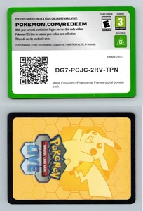 Booster Code Mega Evolution Phantasmal Flames Pokemon 2025 Online Code Card - Picture 1 of 1