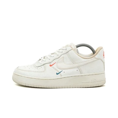 Nike Damen Air Force 1 Low Schuh Weiß Leder Low-Top Stoßämpfend Sneaker EU 38.5 - Bild 1 von 4