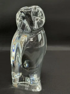 Vintage 1970s Baccarat Crystal Owl Figurine Paperweight 4.25” France - Picture 1 of 14