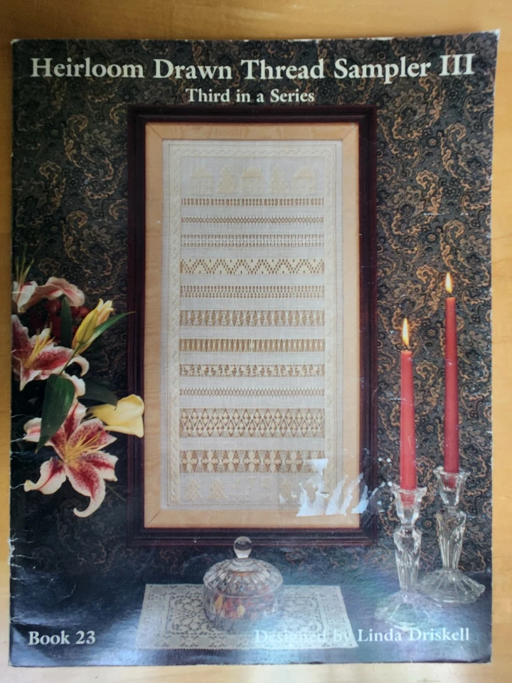 Heirloom Drawn Thread Sampler III by Linda Driskell 1992 needlework pattern - Image 1 of 1