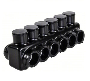 Polaris 6-Port Black Multi-Tap Pre-Insulated Connector 6AWG - Picture 1 of 2