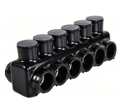 Polaris 6-Port Black Multi-Tap Pre-Insulated Connector 6AWG - Image 1 of 2