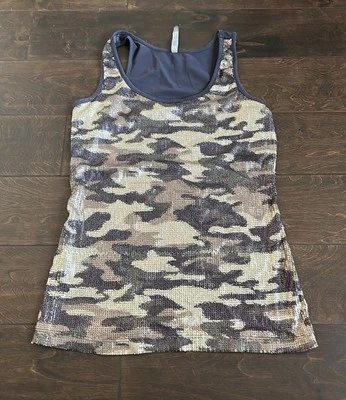 Blusa Top Charlotte Russe Mujer Lentejuelas Tanque Camuflaje Talla XS ST2125 Foto 1 de 3