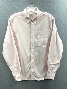 J. Crew Mens Shirt M Tailored Fit 100% Cotton Pink White Micro-Plaid Long Sleeve - Picture 1 of 10