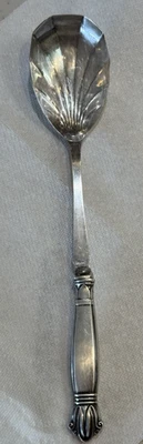 VTG Sheffield EPNS 11" Scalloped Bowl Serving Spoon A-1 - Image 1 of 4