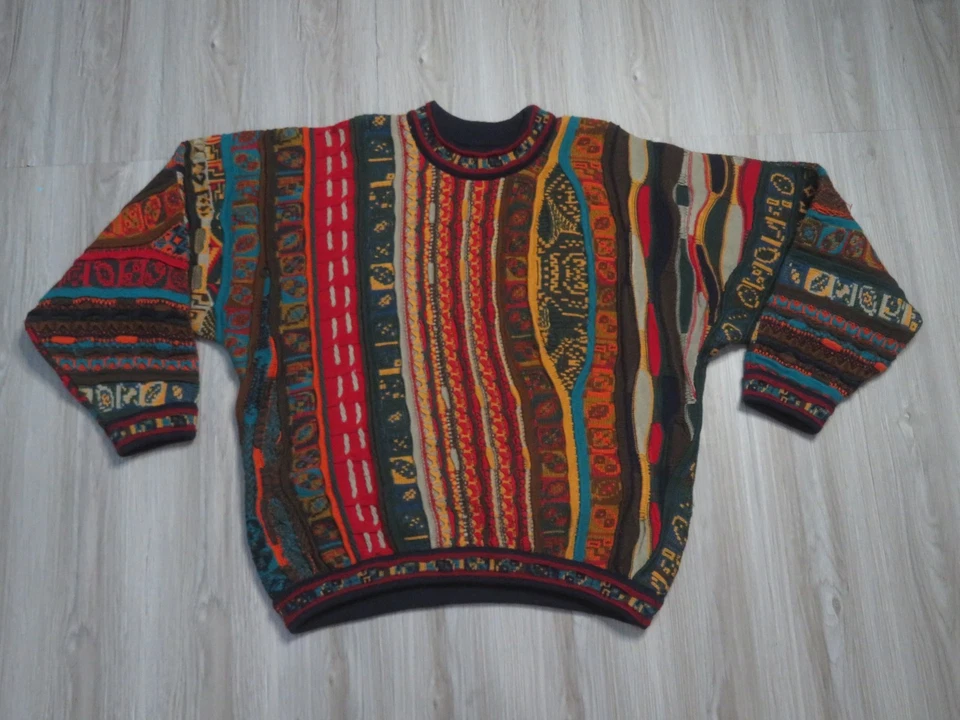 Suéter Vintage Coogi Tamanho Pequeno Masculino Austrália Estampa 3D Cosby Biggie Anos 90 Raro - Imagem 1 de 4
