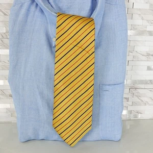 Stuart Kent Krawatte Herren gelb gold gestreift Seide einfarbig gewebt Anzug modern leicht - Bild 1 von 11