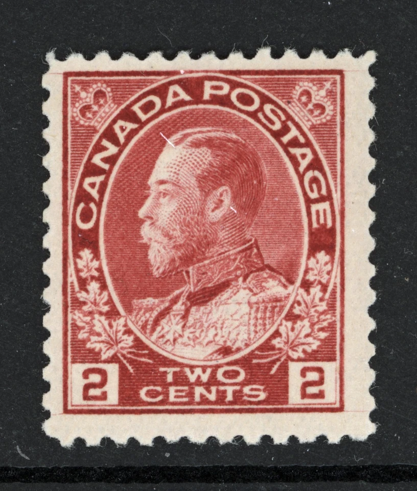 CANADA 106var Mint VF NH 2c carmine Admiral WORN IMPRESSION $120.00 - Image 1 of 1