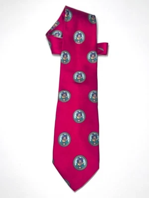 Corbata Moschino roja vintage con diseño de bufón - ancha y 100% seda Foto 1 de 3