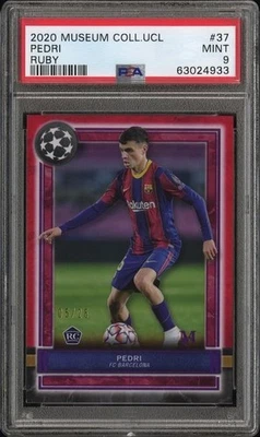 2020 Museum Collection UCL #37 Pedri Ruby /25 Rookie PSA 9 Barcelona RC - Image 1 of 2