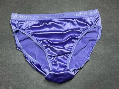 Vintage Victoria’s Secret Silky Second Skin Satin Hi Leg Brief Panty Purple New - Image 1 of 4