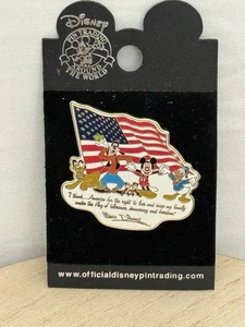 Walt Disney Mickey Goofy Friends Patriotic I Thank America 2002 Trading Pin - Picture 1 of 3