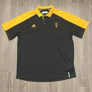 Arizona State Sun Devils Polo Shirt Mens Extra Large Black Yellow Adidas ASU - Picture 1 of 11