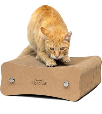 Cat Scratcher, Refillable, No Glue, Recycled Cardboard, 16.5 x 12.6 x 5.12 in - Image 1 of 3