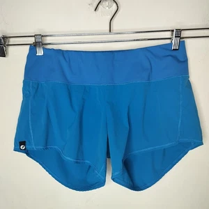 Pantaloncini da corsa foderati Oiselle taglia 6 donna 4" cuciture interne blu - Foto 1 di 8