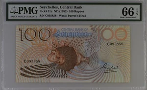 ND (1983) Seychelles 100 Rupees P-31a (B404a) PMG 66 EPQ *Lionfish* Prefix C - Picture 1 of 2