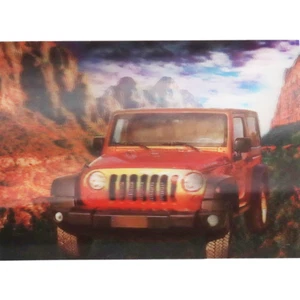 Jeep rojo - impresión de póster lenticular 3D - 12 X 16 - Imagen 1 de 1