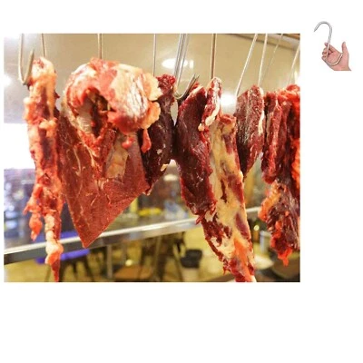 10mm Thickness 8-Inch Heavy Duty Stainless Steel Hooks for Meat Hanging 4 Pack - Image 1 of 4