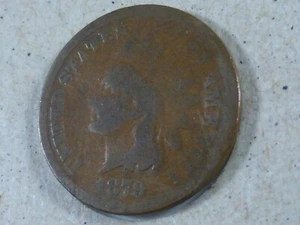 1879 Indian Head Cent Bronze Penny, antike US-Münze, kostenloser Versand - Bild 1 von 7
