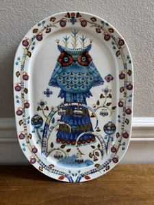 IITTALA TAIKA FINNLAND WEISSE EULE OVAL SERVIERPLATTE 16" X 11" KLAUS HAAPANIEMI - Bild 1 von 14