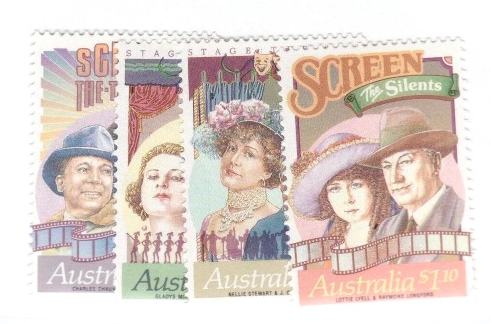 1989 Australia Sc #1142 1143 1144 1145 - Stage & Screen Stars - MNH set Cv$ 7.70 - Image 1 of 1