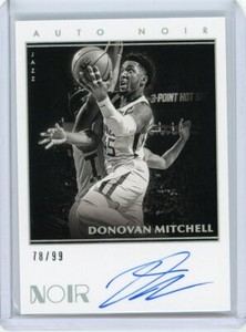 2019/20 Panini Noir Auto Noir #NBW-DMI Donovan Mitchell #78/99