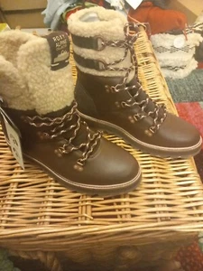 New Women Roxy Alpine Collection Brown Leather Snow Boots UK 9 EU 42 RRP£135 - Picture 1 of 7