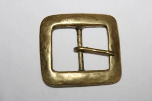 Vintage Solid Brass Heavy 137 Grams Belt Buckle Rectangle Large 1970s - Picture 1 of 6